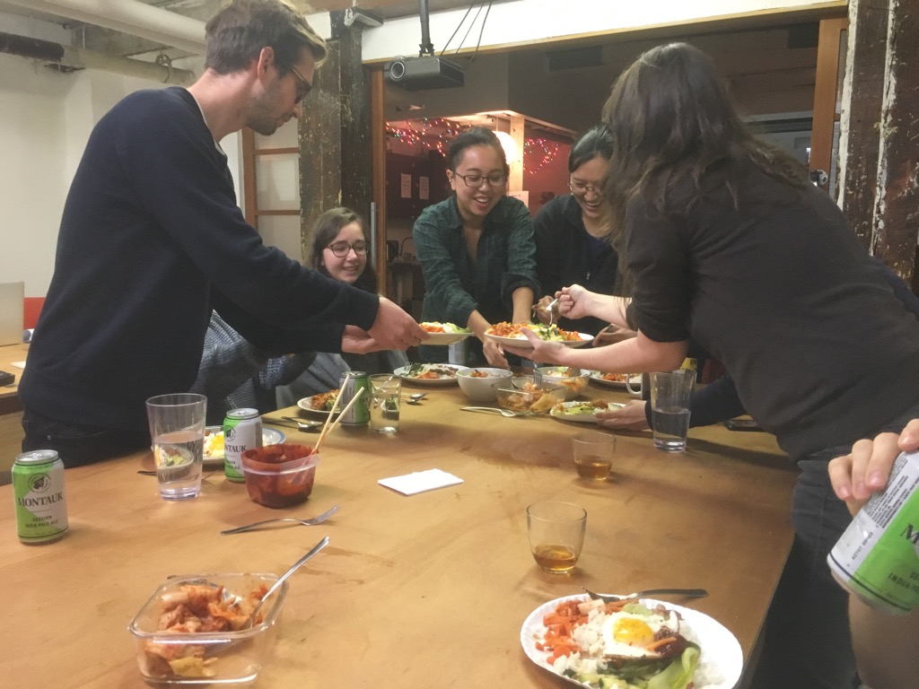 Family dinner at SFPC